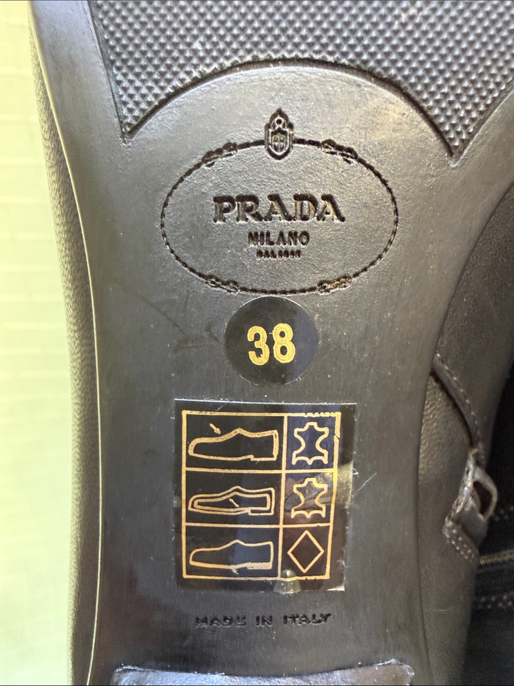 Prada Black Leather Pointed Toe Ankle Boots - Picture 10 of 10